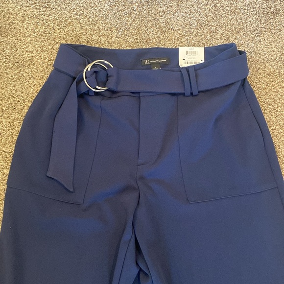 INC Belted Navy Wide-Leg Pants, Created for Macy's - Picture 2 of 3